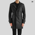 Vantage Black Leather Mid Coat