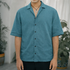 CRINKLE TEXTURED CUBAN OVERSIZED SHIRT