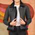 Women Midnight Shearling Bomber B3 Bomber Jacket