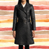 Women Black Leather Trench Coat