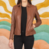 Women Vanguard Sleek Zip Leather Jacket